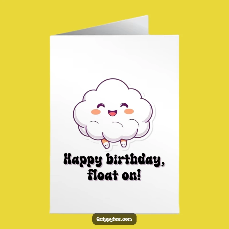 Free Printable Birthday Card: Joyful Bouncing Cloud - Happy Celebration Download