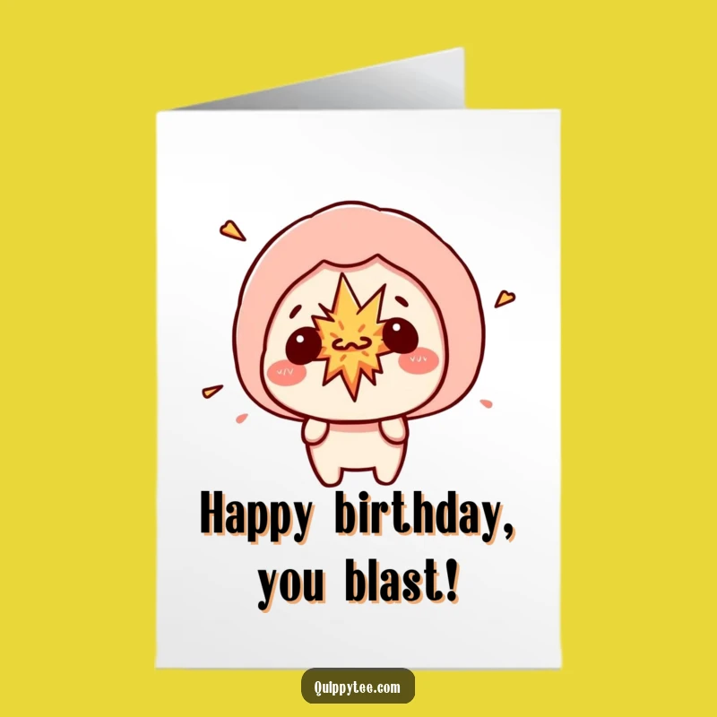 Free Printable Birthday Card: Kawaii Explosion Bubble Funny Downloadable Gift