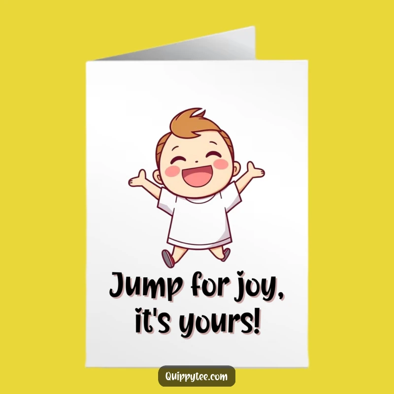 Joyful Free Printable Birthday Card: Speech Bubble Jumper Gift