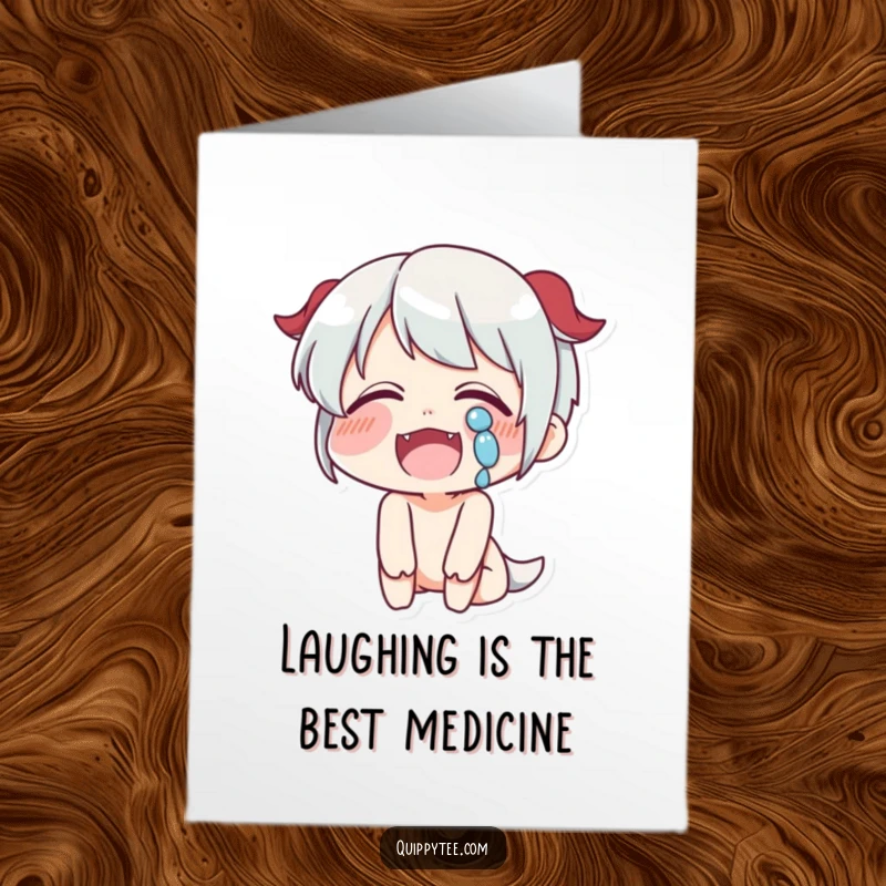 Funny Free Printable Birthday Card: A cartoon character laughs uncontrollably, with tears of pure joy streaming down their face.