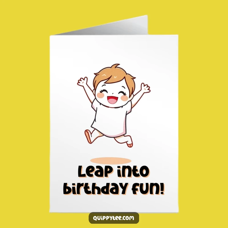 Free Printable Birthday Card: Joyful Fabric Swatch Leap Funny Downloadable Gift