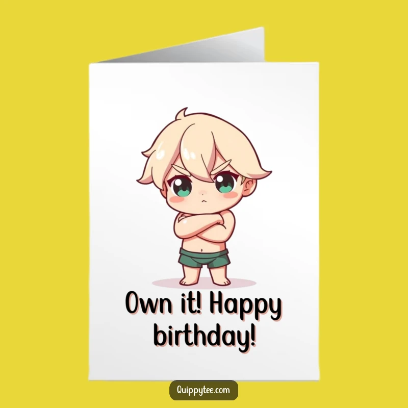 Confident Free Printable Birthday Card: Bold Pose Power Gift