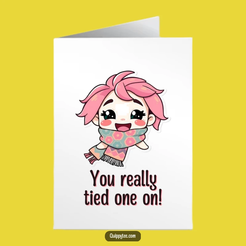 Free Printable Congrats Card: Fun Scarf Character Downloadable Celebration Gift