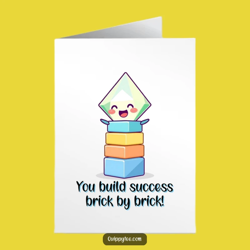 Free Printable Congrats Card: Giggling Diamond Stacking Blocks Funny Downloadable Gift
