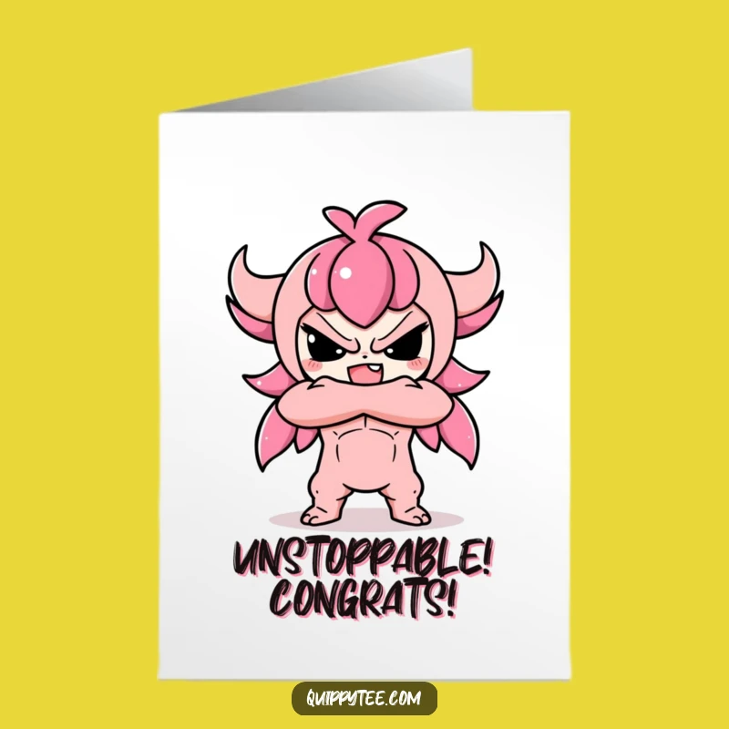 Free Printable Funny Kawaii Congratulations Card: Defiant Spirit Downloadable Gift