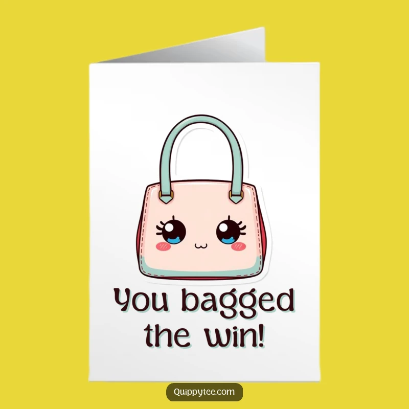 Free Printable Congrats Card: Handbag Cheers - Chic Celebration Downloadable