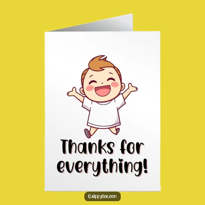 Free Printable Thank You Card: Cheerful Speech Bubble Jumper