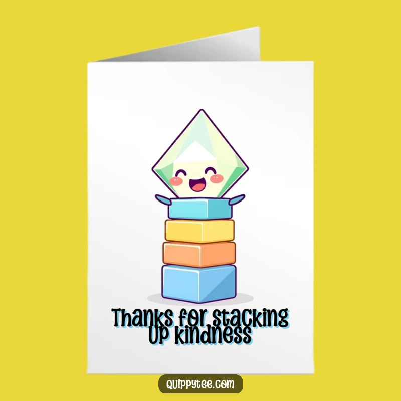 Free Printable Thank You Card: Giggling Diamond Stacking Blocks Funny Downloadable Gift
