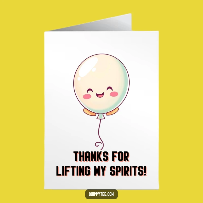 Free Printable Funny Thank You Card: Cheerful Balloon Ascend Downloadable Gift
