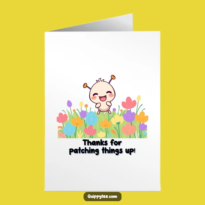 Free Printable Thank You Card: Laughing Needle Poking Funny Downloadable Gift