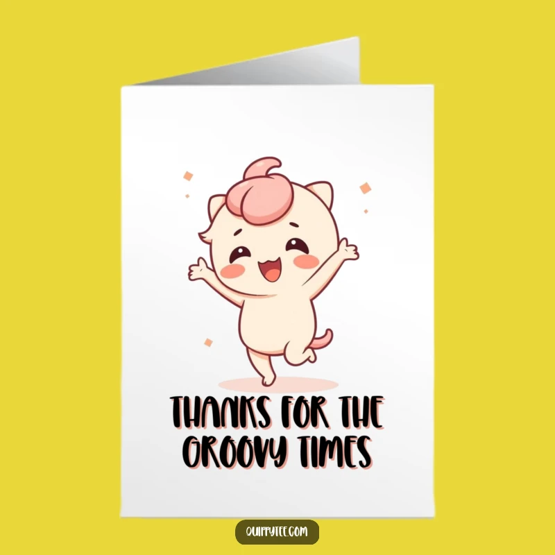 Free Printable Kawaii Dancing Thank You Card - Fun Downloadable Appreciation Gift