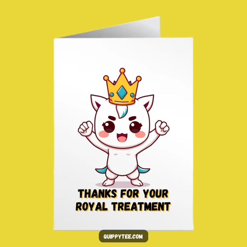 Free Printable Thank You Card: Kawaii Power Pose Crown Funny Downloadable Gift