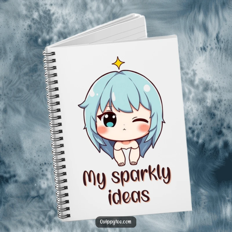 Funny Notebook: Character winking with a tiny sparkle above their head, perfect for jotting down playful thoughts and witty notes.