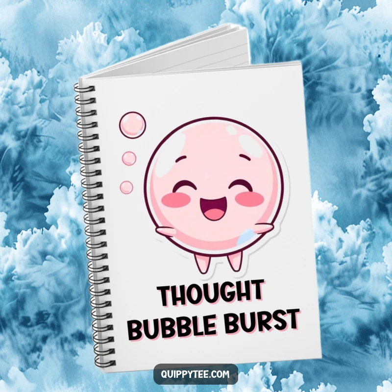 Funny Notebook: A delightful bubble character popping with a happy sound, perfect for capturing ideas with a burst of cheer.