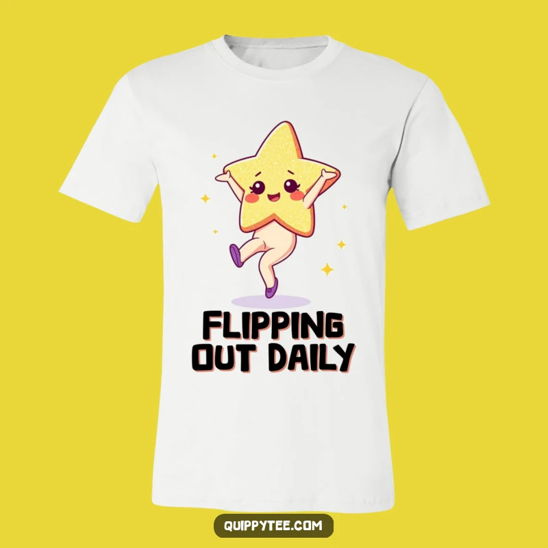 Funny Glitter Star T-Shirt: Show Your Sparkle with a Cartwheeling Character Humorous Gift