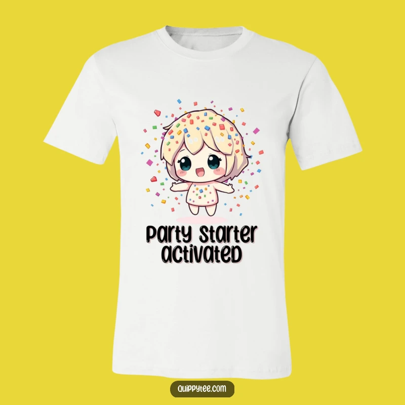 Funny Confetti Sprite T-Shirt: Wearable Celebration with a Colorful Character, Ideal Humorous Gift