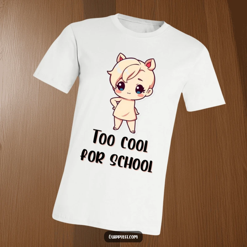 Funny t-shirt with a super cute Kawaii character posing sassily with one hand on hip, exuding adorable confidence and flair.