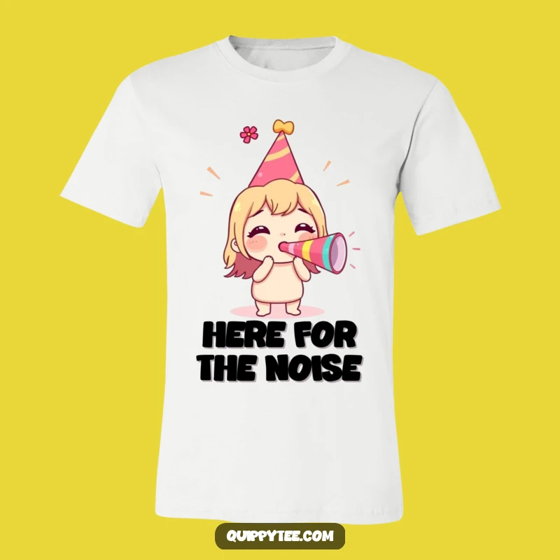 Funny Party Horn T-Shirt: Excited Character Tee, Ideal Funny Gift