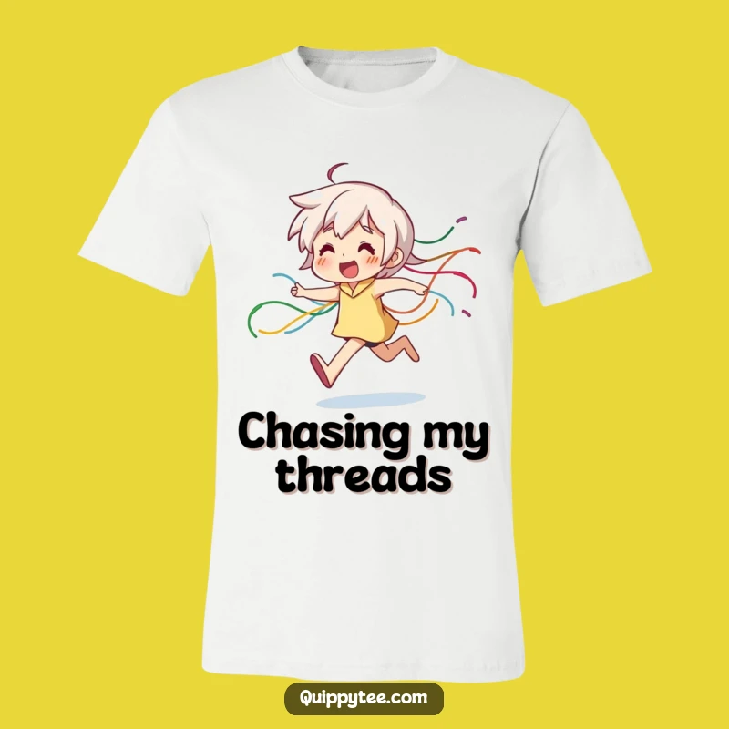 Funny Running Thread Character T-Shirt: Express Your Energetic, Joyful Spirit