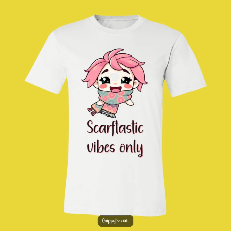 Funny Scarfy Character T-Shirt: Embrace Joy with this Flamboyant Scarf Design