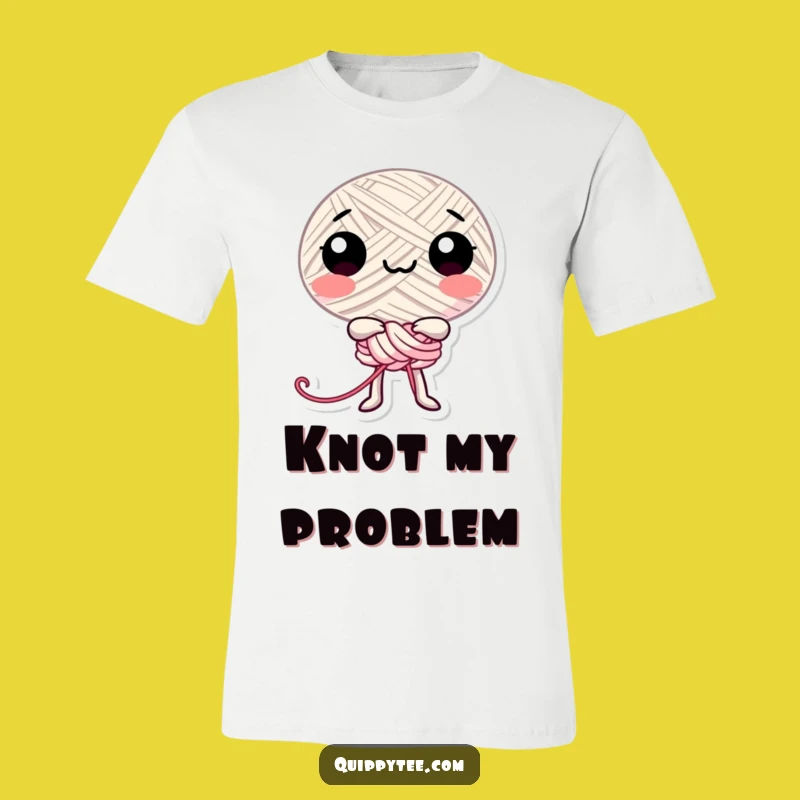 Funny Happy Thread T-Shirt: Playful Knot Character Fun Gift