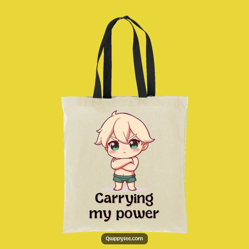 Confident Pose Tote: Funny Character's Bold Accessory for Everyday Power