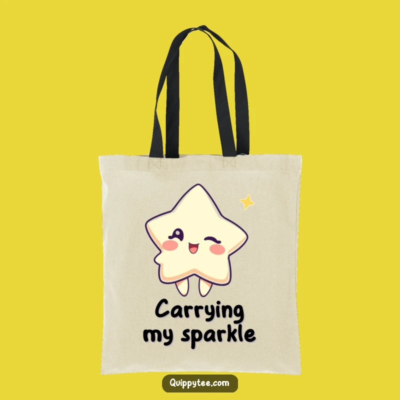 Funny Winking Star Tote Bag: Carry Your Essentials with Celestial Style and Humor