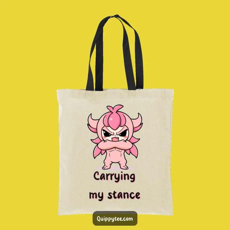Funny Kawaii Defiant Tote Bag: Cute Attitude Bag, Hilarious Gift for Fierce Friends