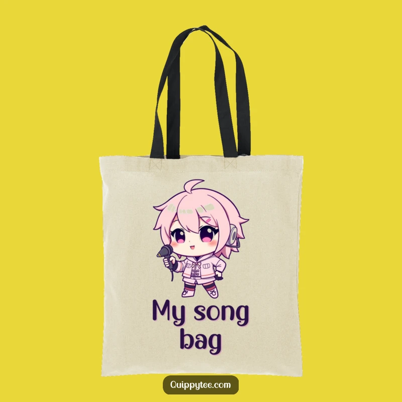 Funny Microphone Kawaii Tote Bag: Carry Your Tunes, Great Funny Gift